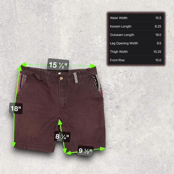 ★ Aztec Style Y2K Shorts w/ Multicolor Patch Pocket Detail ★ - Picture 6 of 7